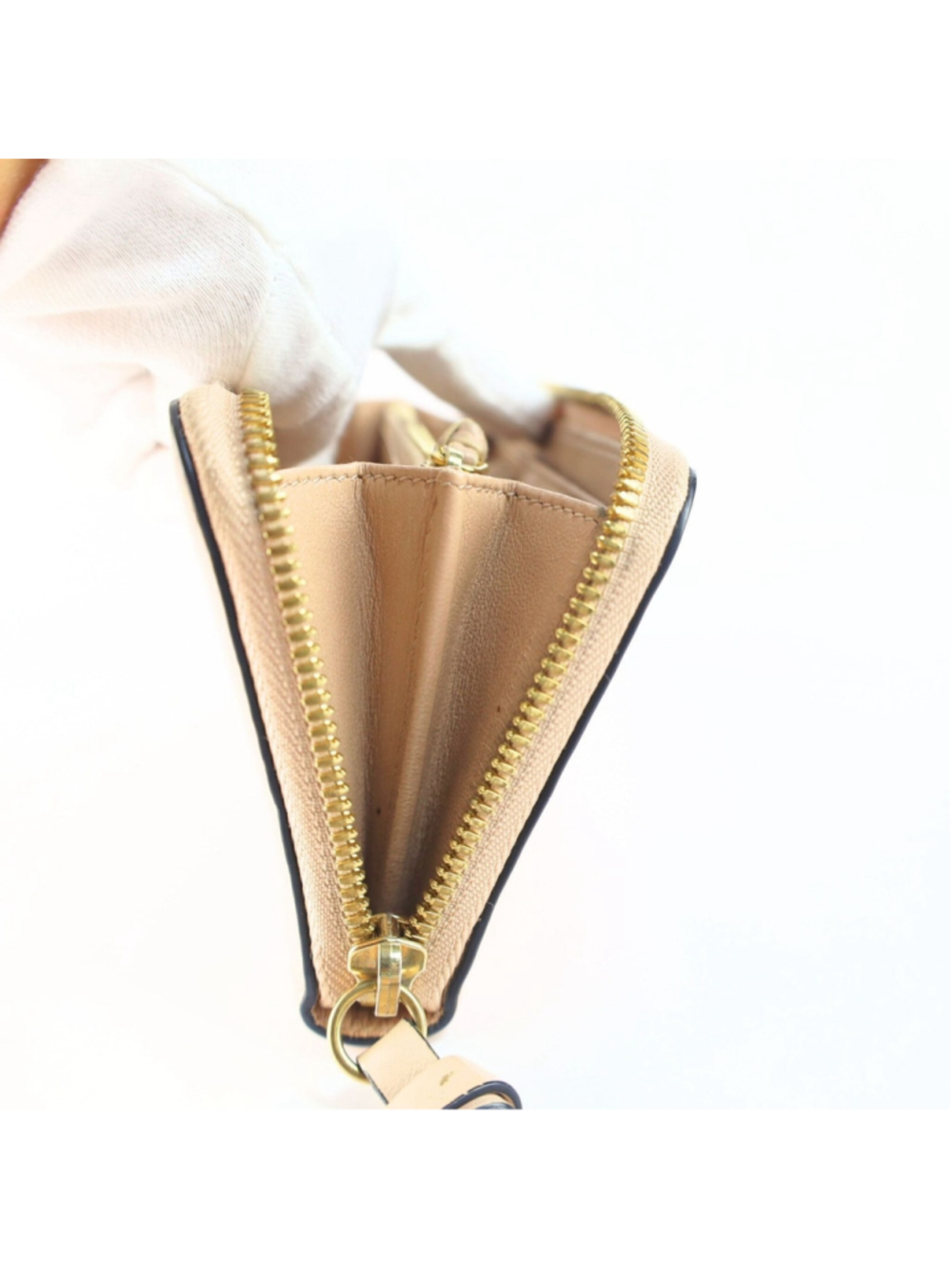 Chloe Alphabet Long Wallet For Women Beige NeutralLeather & Gold tone Hardware - Picture 11 of 16